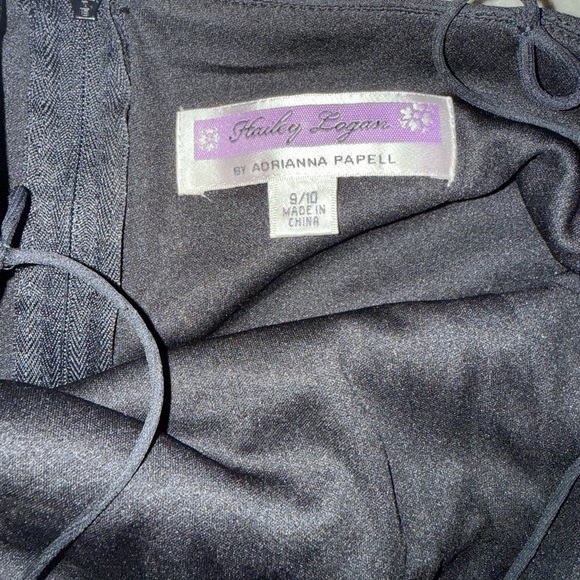 Hailey Logan Black Pleated Sweetheart Cocktail‎ Dress Women’s Size 9/10 Formal - Picture 2 of 6